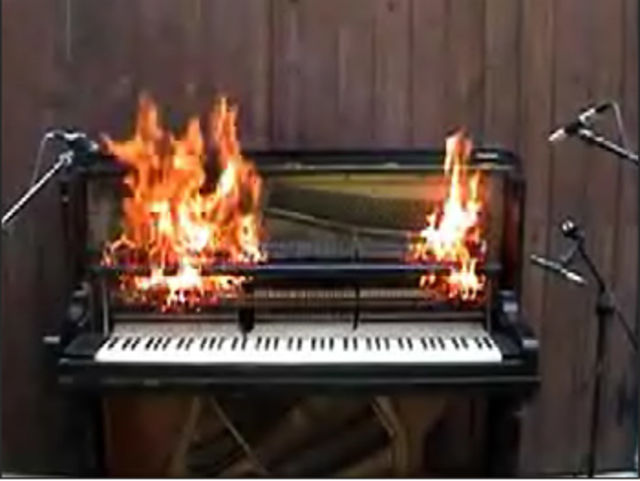 Piano on fire
